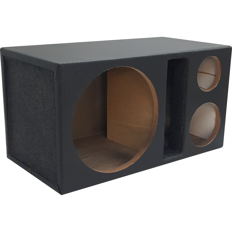 CAJA TRIO 12 PULGADAS CON SLOT MDF CUERINA PARA WOOFER CON BORNERA