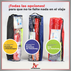 Kit De Seguridad Vehicular Premium 5-1 Sin Matafuego, Bolso Baliza, Chaleco, Guante Botiquin