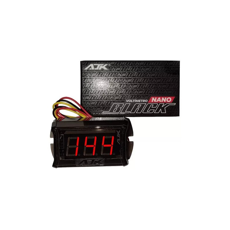 Voltimetro Digital Ajk Nano Plus Black 12 Volt Display Rojo