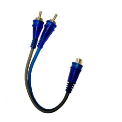 Cable Rca Bifurcador Y 1 Hembra A 2 Machos  Azúl Audio Pipe Bms-bls