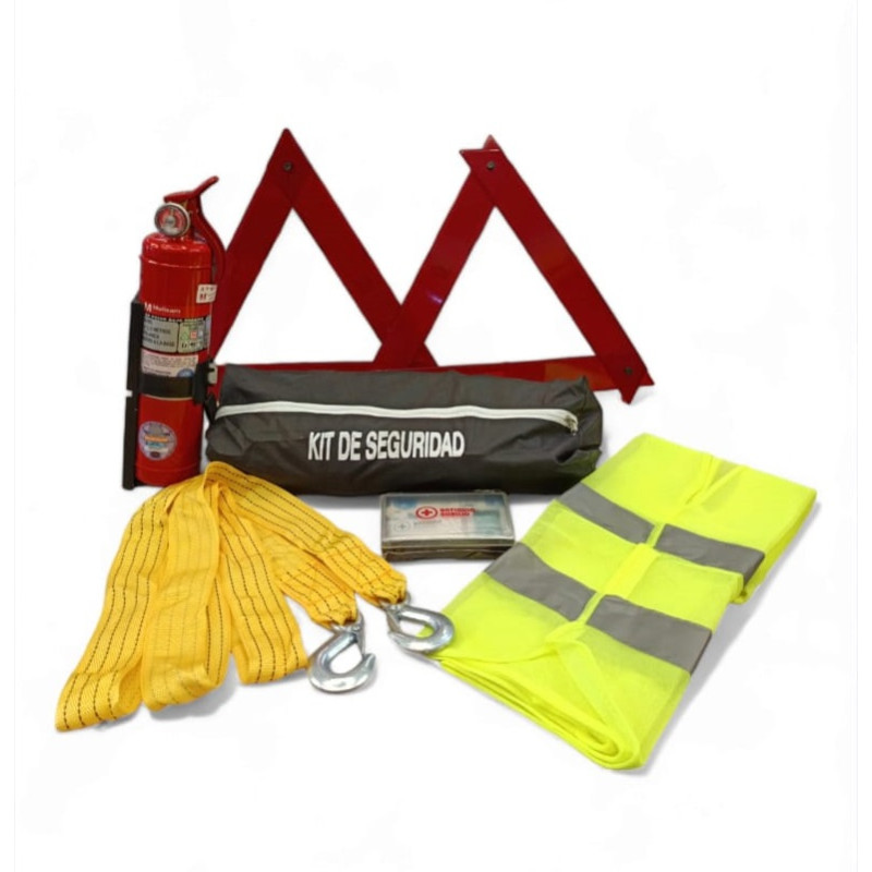 Kit De Seguridad Vehicular Con Matafuego 6 componentes