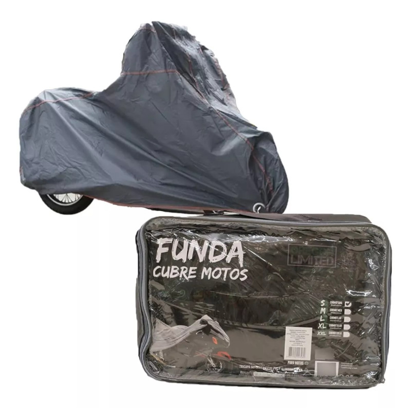 Funda Cubre Moto Tricapa Impermeable Medium 203X89X122CM Logo Dakar Con Reflector Naranja Oregon