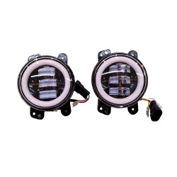 Par De Faros Auxiliares Con Ojo De Angel 4 Pulg Giro, Balizas Con Cables Y Tecla  DJ6940CROSS