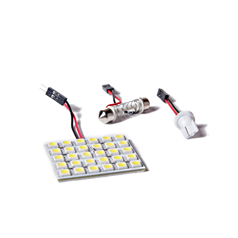 Plaqueta 30 Leds 5050 3 Adaptadores 12v Blanco PLA30SMD12 Luxled