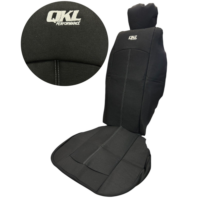 Funda Cubre Asiento Maverick 3 Piezas Tela Color Negra Con Gris Qkl