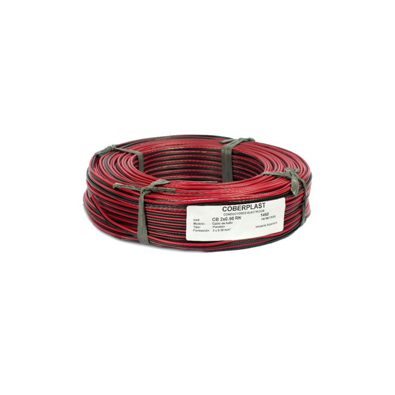 Cable Bipolar Bafle 2 X 0.50 Rojo-negro Por Metro - Rollo 100 Mts