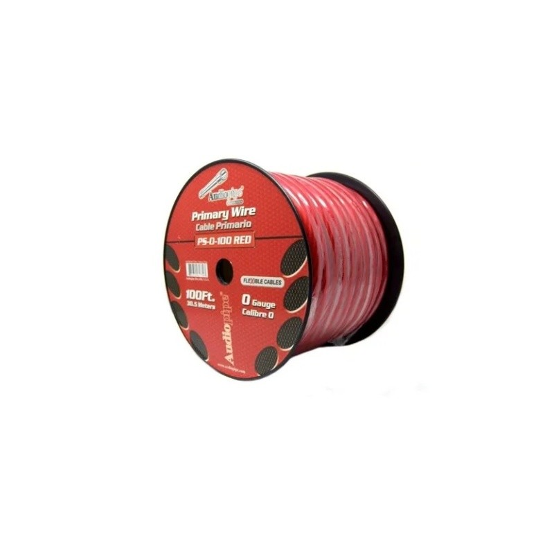 Cable De Alimentacion 0 Gauge Ultra Flex Rojo Audio Pipe Por Metro