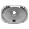 Corneta Ks Aluminio Corta Oval Blanca 1 Pulgada Profundidad 18cm Diametro 12x17,5cm